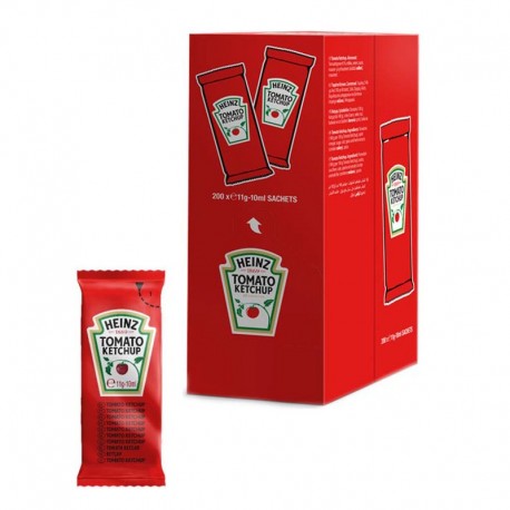 HEINZ TOMATO KETCHUP SACHET - Caixa com 200 Sachês de 10ml