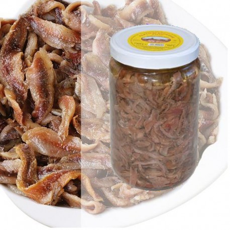 Filetes de anchova em pedaços em óleo de semente de girassol - pote de 1,8 kg