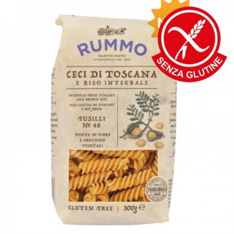 RUMMO Fusilli Ceci di Toscana Gluten Free n 48 - 16 Packages of 300gr - Pasta Rummo