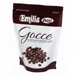 Emilia Dark Chocolate Drops - Wiederverschließbarer Beutel mit 75gr
