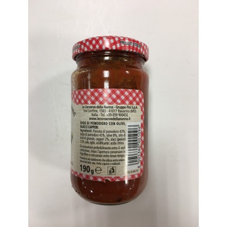 Le Conserve Della Nonna - Molho Puttanesca - Jarra 190gr - Molhos e Temperos