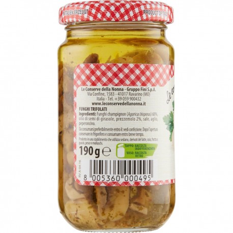 Le Conserve Della Nonna - Champiñones Trifolati Champiñones - Tarro 190gr - Salsas y Especias