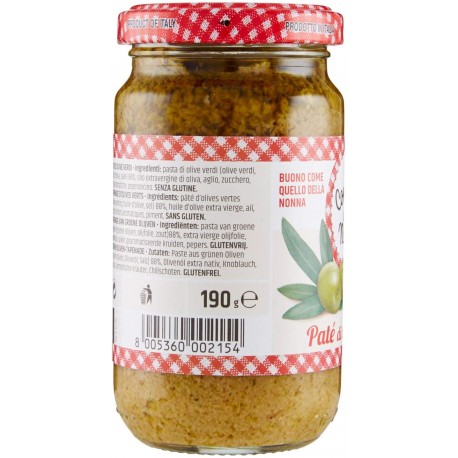 Le Conserve Della Nonna - Azeitonas Verdes Patè - Jarra 190gr - Molhos e Especiarias