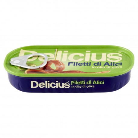 Filetti di Alici Tesi Delicius - Confezione da 46gr - Tonno Acciughe e Sardine