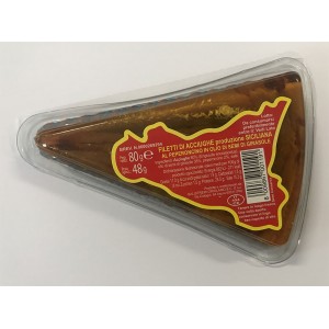 Filetes de Anchova com Pimenta em Óleo de Semente de Girassol - Embalagem de 80gr