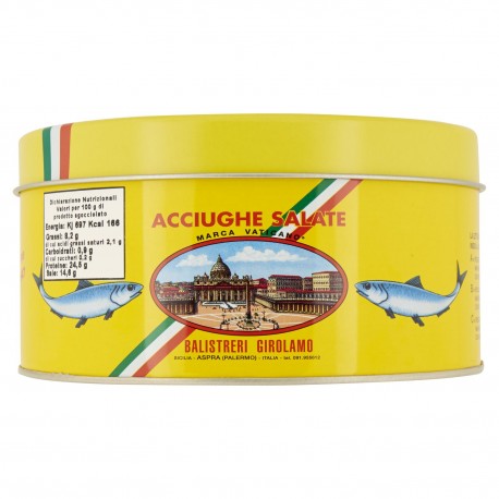 Filetes de Anchova Salgados Marca do Vaticano Mar Mediterrâneo - Embalagem de 5 Kg