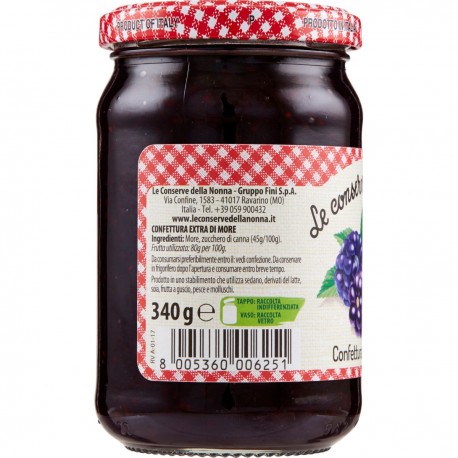 Le Conserve Della Nonna - Confettura Extra di More - Barattolo da 340gr - Salse e Spezie