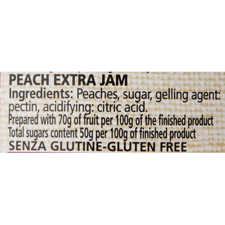 Le Conserve Della Nonna - Extra Peach Jam - 340gr Jar - Sauces and Spices