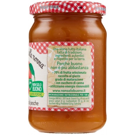 Le Conserve Della Nonna - Mermelada de melocotón extra - Tarro 340gr - Salsas y especias