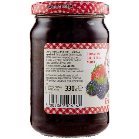 Le Conserve Della Nonna - Mermelada de frutos rojos extra silvestres - Tarro 330gr - Salsas y especias