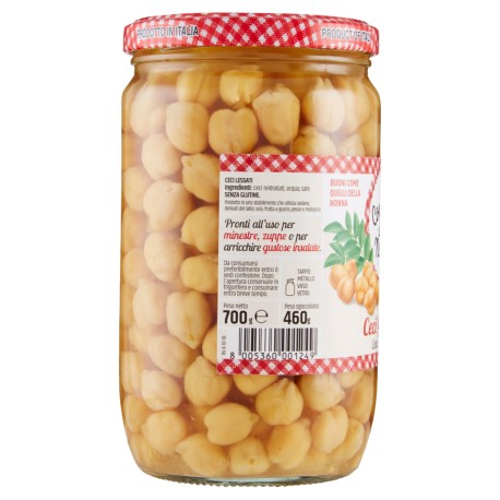 Le Conserve Della Nonna - Pois Chiches Géants Bouillis - Pot 360gr - Sauces et Épices