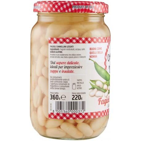 Le Conserve Della Nonna - Fagioli Cannellini - Barattolo da 360gr - Salse e Spezie