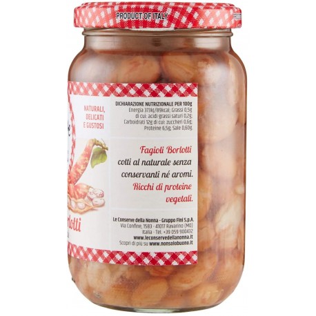 Le Conserve Della Nonna - Borlotti Beans - 360gr Jar - Sauces and Spices