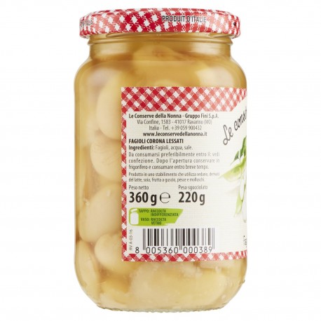 Le Conserve Della Nonna - Frijoles Corona - Tarro 360gr - Salsas y Especias