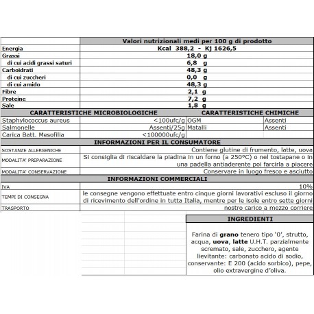 Crescia Sfogliata Typisch für Urbino - 450gr