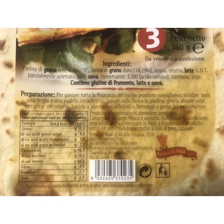 Hartweizen Piadina - 360gr