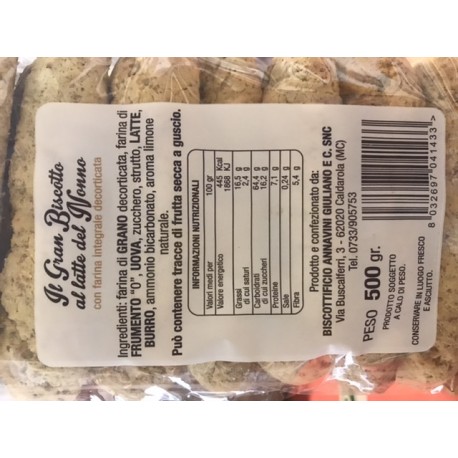 Galleta Integral Casera con Leche del Abuelo - 6 Paquetes de 500gr - Galletas y Bizcochos