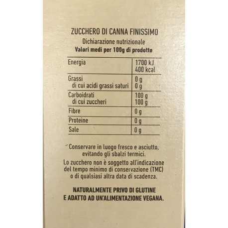Cana-de-açúcar Zefiro Eridania - Pacote de 750gr