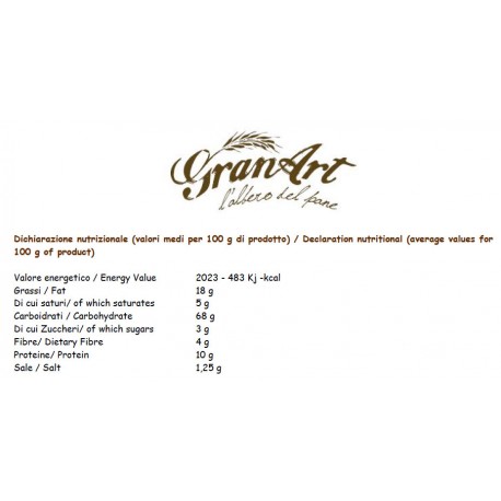 Stuzzichina toscana alla Pizza - 9 paquetes de 250 gr - GranArt - L'Albero del Pane