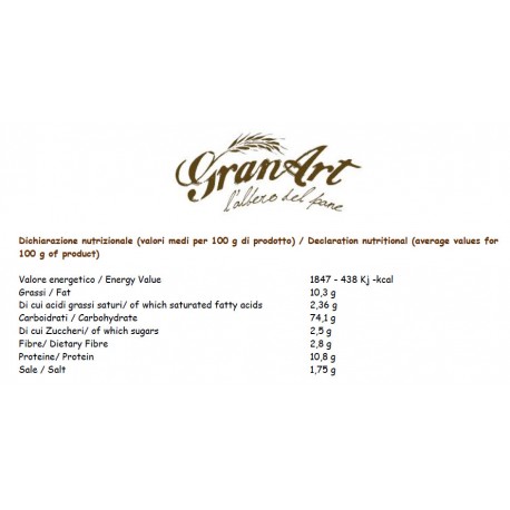 Apéritif toscan au romarin - 9 paquets de 250 gr - GranArt - L'Albero del Pane