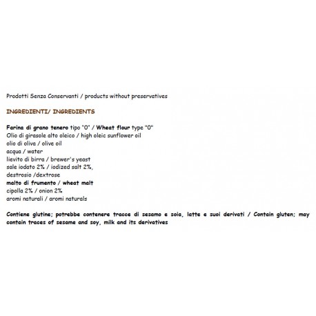 Toskanischer Zwiebelsnack - 9 Packungen mit 250 gr - GranArt - L'Albero del Pane