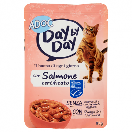 ADoC Day by Day Cat Salmon Cat MSC - Box mit 24 Beuteln à 85gr - Tiernahrung