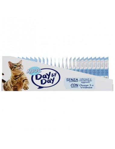 ADOC Day by Day Cat Cat Ster ilizzato com Frango - Caixa de 24 Envelopes 85gr - para Pet Food