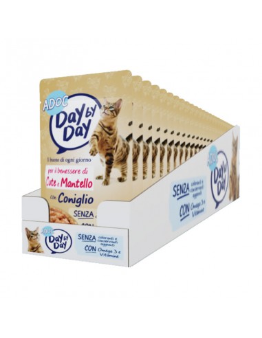 ADoC Day by Day Cat Lapin Chat - Carton de 24 Sachets de 85gr - Pet Food