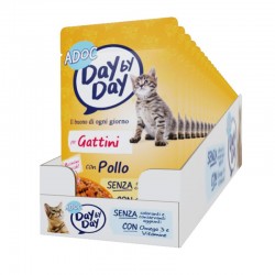 ADoC Día a Día Gato Gatitos con Pollo - Caja de 24 Bolsas de 85gr - Alimento para Mascotas
