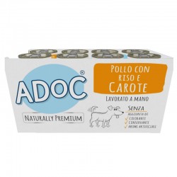 ADoC Dog Cane Pollo con Riso e Carote - 16 Lattine da 285gr - Alimenti per Animali