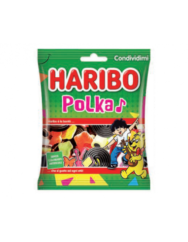 Haribo Polka Gummy et Réglisse - 30 Packs de 100gr - Bonbons et