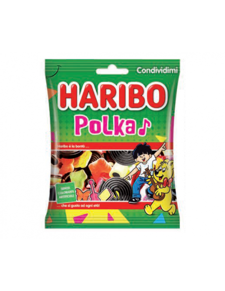 Haribo Polka Gummy and Licorice - 30 Packs of 100gr - Candies and Chewing Gum