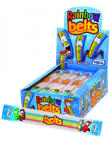 Vidal Cinture Multicolore Rainbow - Astuccio da 150 pezzi - Caramelle e Chewing Gum