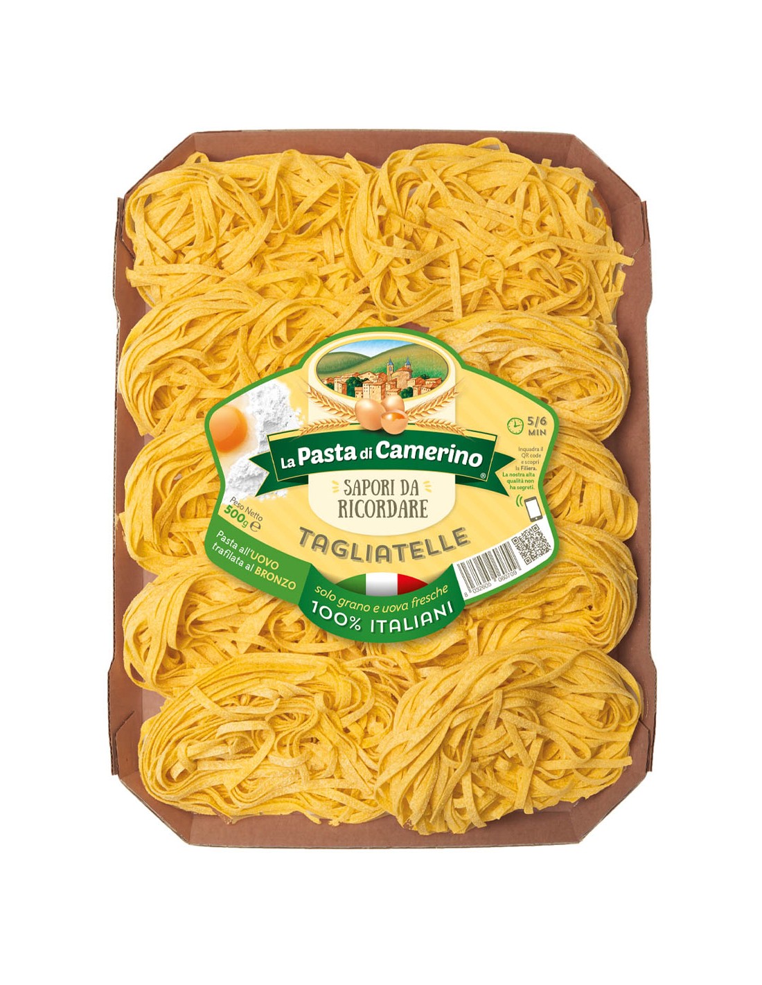 Pasta Di Camerino Tagliatelle Egg Pasta Bronze Drawn Packung mit 500gr Eiernudeln