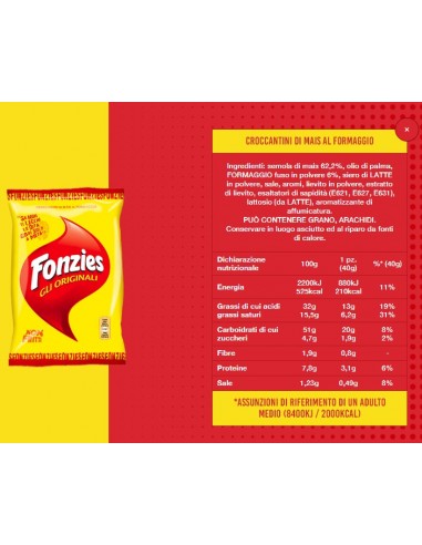 Fonzies Original - Paquete de 50 sobres de 40gr - Snacks salados