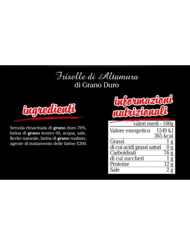 Altamura Friselle aus Hartweizen Forte Oropan - 12 Packungen mit 350 gr - Crecker, Grissini und verschiedene