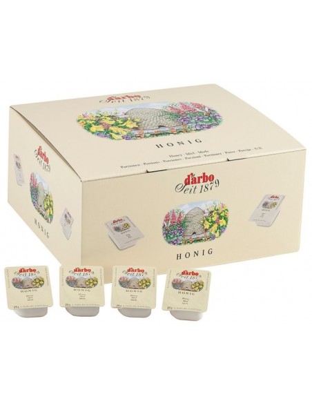 Darbo Miele - Pack of 100pcs of 25 gr - Honey and Nutella jams