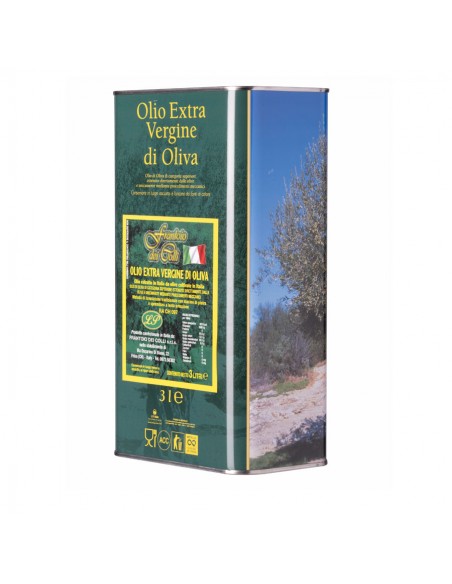 Natives Olivenöl Extra Frantoio del Colle 3 Liter Dose - Ölessig und Salz