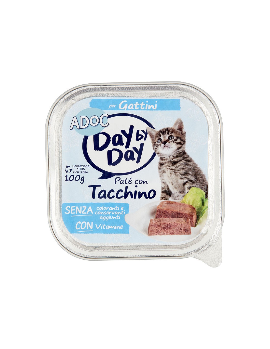 ADoC Day by Day Pâté pour chaton à la dinde - Boîte de 12 pots de 100 g -  Aliments pour animaux de compagnie