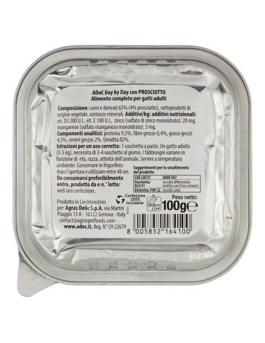 ADoC Day By Day Cat Cat Mix 4 Pate Jamón Carne Pavo Caza - Caja de 24 botes de 100gr