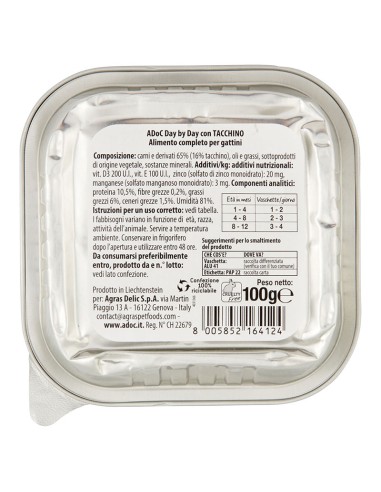 ADoC Day By Day Cat Cat Mix 4 Pate Jamón Carne Pavo Caza - Caja de 24 botes de 100gr