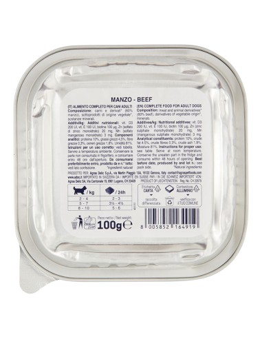 ADoC Day by Day Dog Cane Paté MIX 3 MONOPROTEIN con Manzo Maiale e Pollo - 24 Vaschette da 100gr - Alimenti per Animali