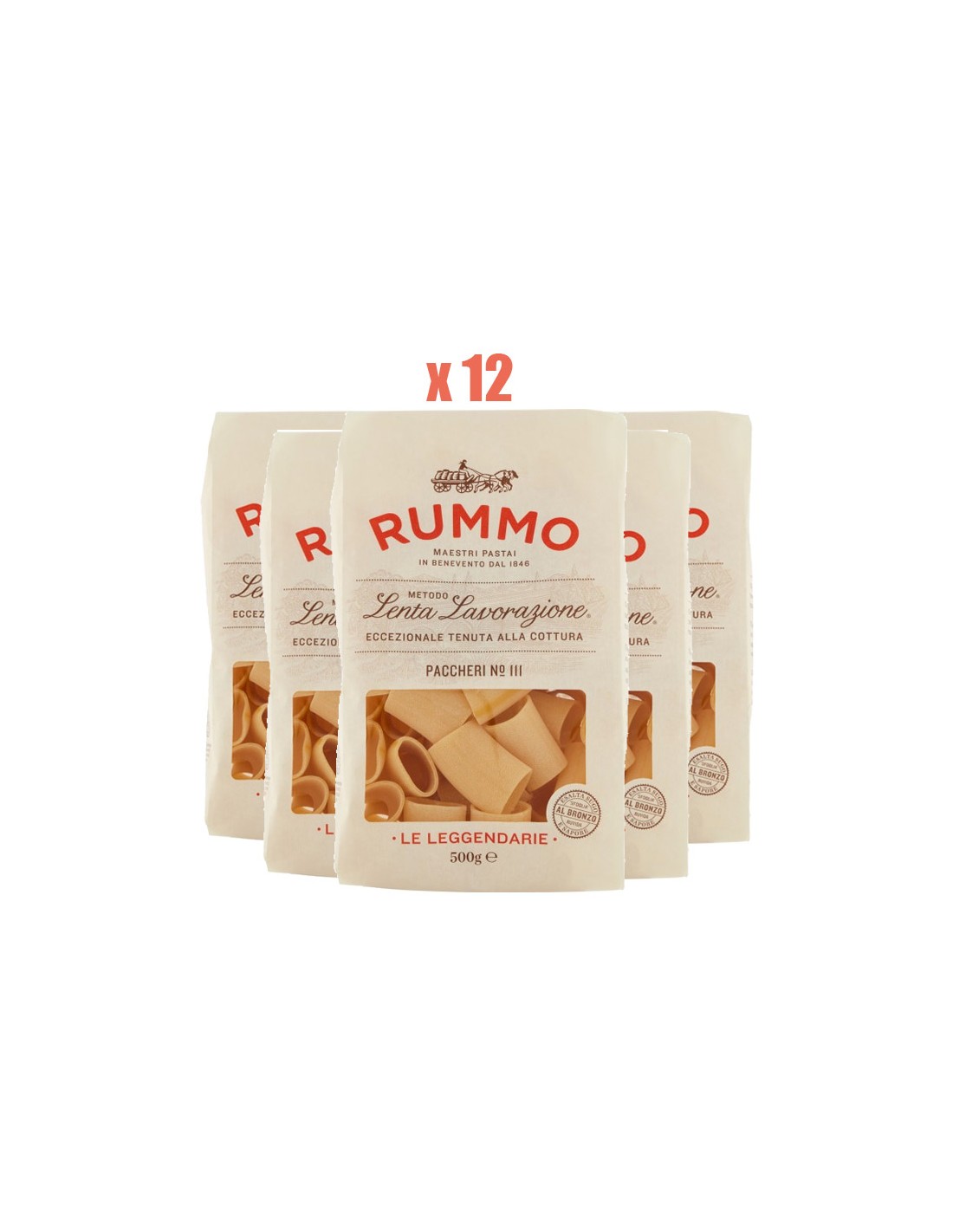 Pasta RUMMO Paccheri n 111 - 12 Confezioni da 500gr - Pasta Rummo