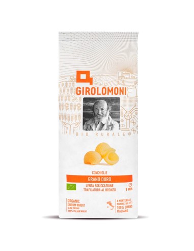 GIROLOMONI Nudeln Conchiglie Rigate Bio di Grano Duro - 12 Packungen à 500gr