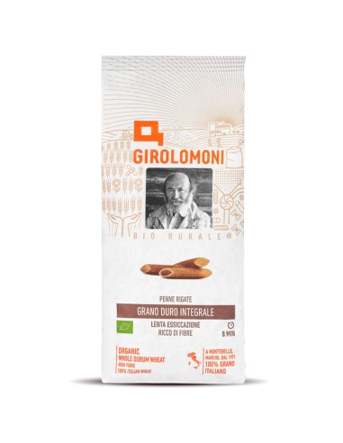 Pasta GIROLOMONI Penne Rigate Bio di Grano Duro Integrale - 12 confezioni da 500gr