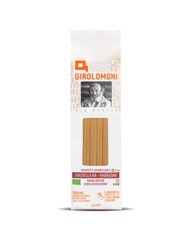 Pasta GIROLOMONI Spaghetti Bio Semintegrali Grano Khorasan Graziella Ra - 12 confezioni da 500gr