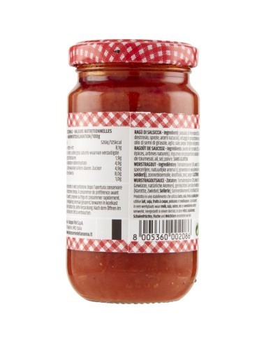 Le Conserve Della Nonna - Gebratener Ragu mit Schinken und Wurst - 190gr Glas - Saucen und Gewürze