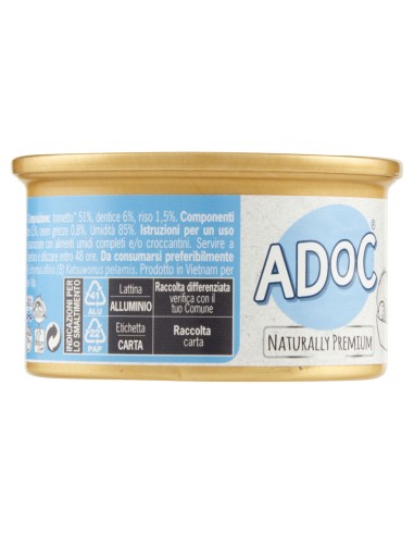 Adoc Cibo Umido per Gatti Adulti con Ingredienti Naturali MIX MARE - 24 lattine da 85gr
