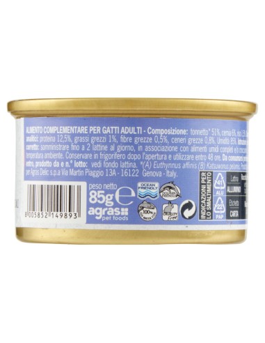 Adoc Cibo Umido per Gatti Adulti con Ingredienti Naturali MIX MARE - 24 lattine da 85gr