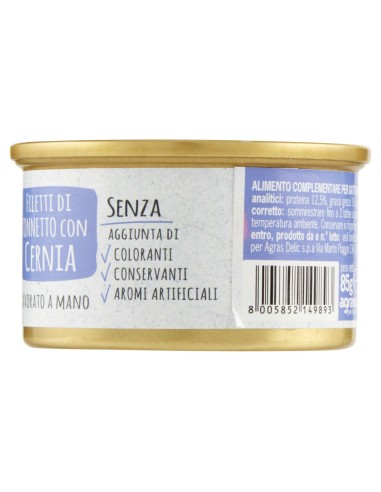 Adoc Cibo Umido per Gatti Adulti con Ingredienti Naturali MIX MARE - 24 lattine da 85gr